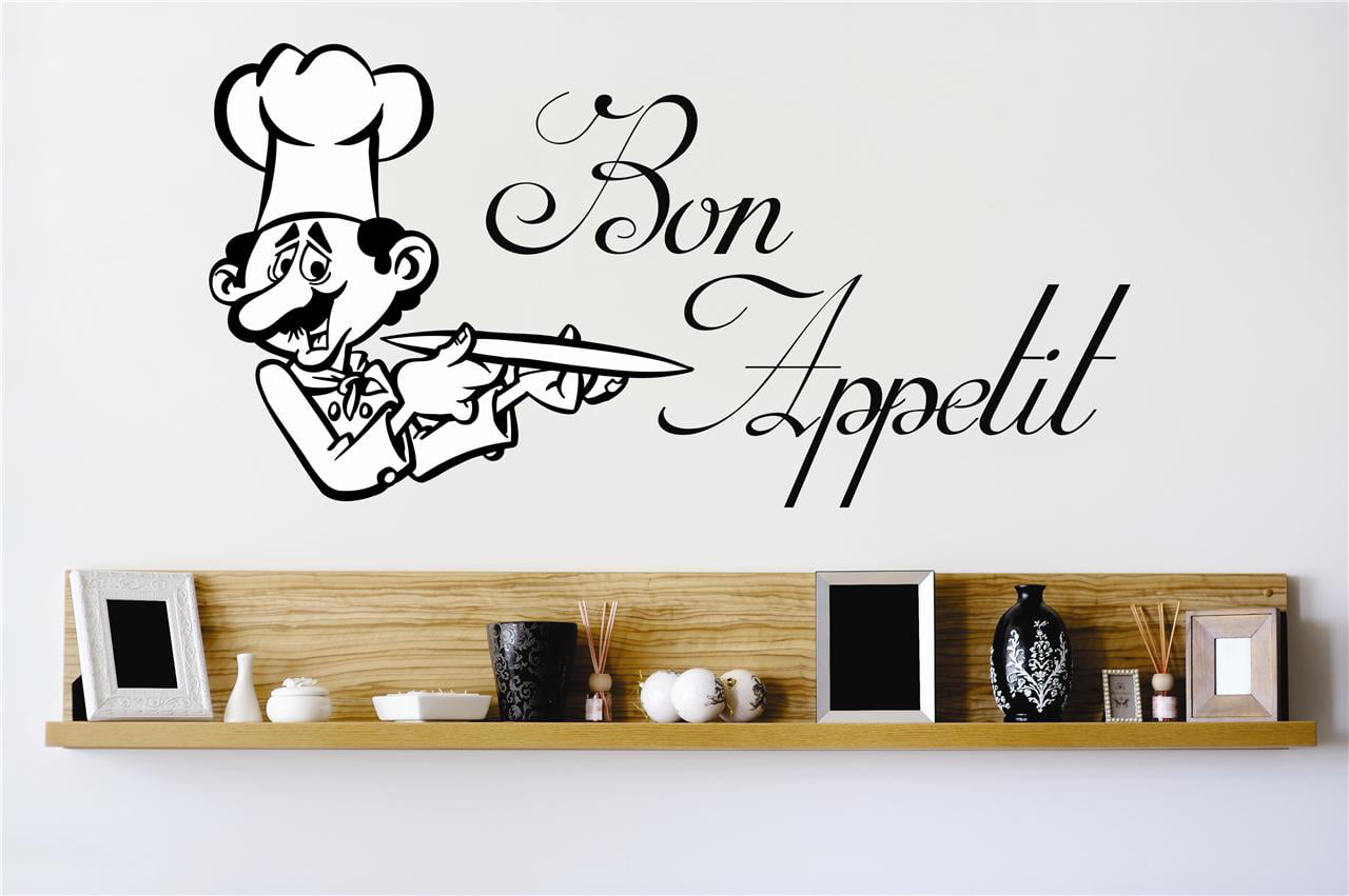 Texte de cuisine "bon appétit" montage-autocollant mural vinyle art-Cite-HOME DECO