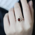 thumbnail image 2 of Veshon 3 Ct Oval Cut Red Ruby Diamond Women's Engagement Ring Halo Wedding Beautiful Proposal Ring 14K Yellow Gold Plated 925 Sterling Silver Handmade Personalized Anniversary Ring Valentine Gift, 2 of 6