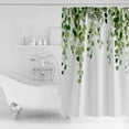 thumbnail image 4 of 72x78 Inch Shower Curtain Green Eucalyptus Leaves Bathroom Decor Waterproof Fabric Bathtub Bath Curtains Decorative Summer Watercolor Leaf Extra Long Shower Curtain Set with Hooks, 4 of 6
