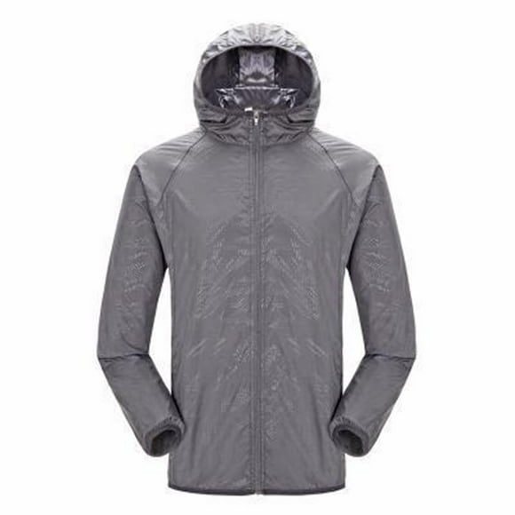 Motorcycle Jacket Solid Color Zipper Fall Jacket Long Sleeve Workout Plus Size Rain Jacket Quick Dry Stretch Loose Womens Jacket New Fashion(Gray,S)