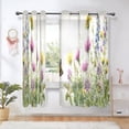 thumbnail image 5 of 2 Panels Set Blackout Curtains Thermal Insulated Sun Protection Room Darkening Drapes for Bedroom Colorful Watercolor Wildflowers, 5 of 6