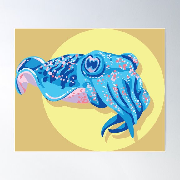 Cuttlefish Poster Wall Art, Modern Wall Decor For Living Room Bedroom, 12x18 UNFRAMED