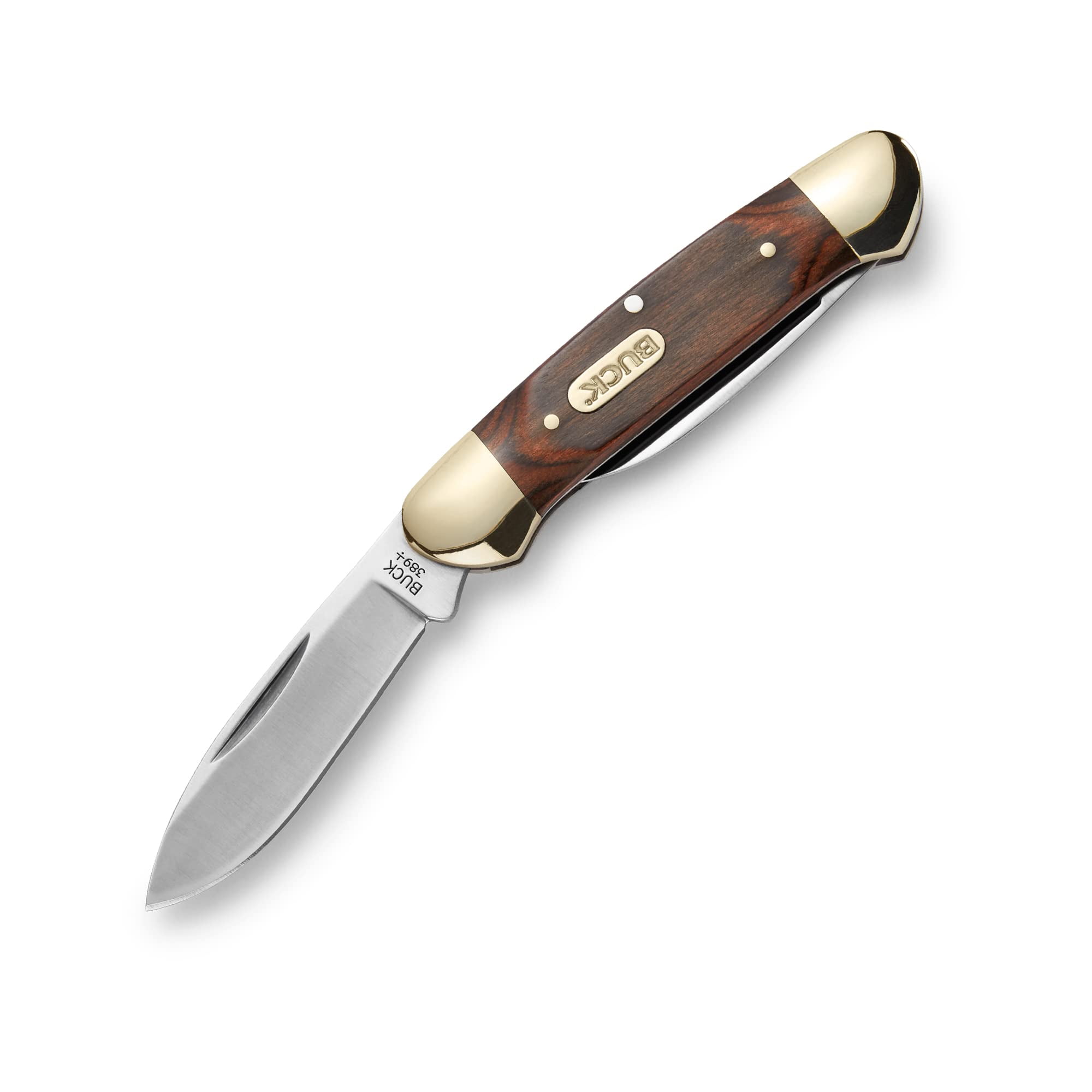 Buck Knives 389 Canoe Folding Pocket Knife, 2-Blade, Woodgrain Handle, 2.7 oz