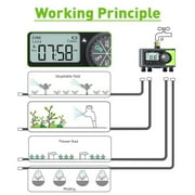 RainPoint 4-zone water timer irrigation controller, garden courtyard lawn multi-scene zone sprinkler IP65 waterproof rainy day delay/auto/manual mode (brass inlet-ITV405)