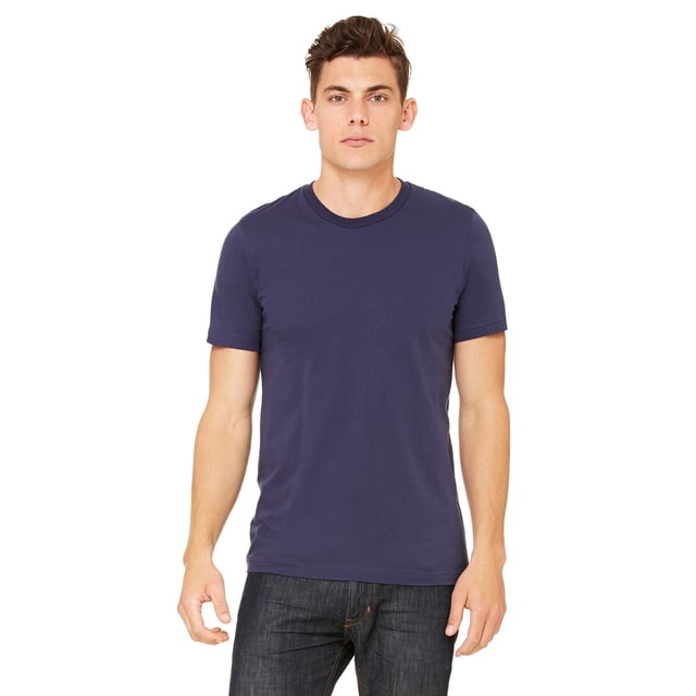 The Bella + Canvas T-Shirt Unisexe en Jersey à Manches Courtes - Bleu Marine - 2TG