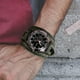 thumbnail image 5 of Reloj de pulsera Hugo retro vintage punk de cuero ancho Verde, 5 of 10