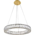 thumbnail image 3 of Maklaine Modern 23.6" Round Royal Cut Crystal LED Chandelier in Gold, 3 of 8