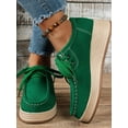 thumbnail image 7 of Women's Suede Platform Loafers, Lace Up Chunky Casual Shoes, Non Slip Comfortable Walking Shoes, Fall Winter Fashion Sneakers, 7 of 7