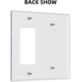 thumbnail image 3 of NICKSUN Galaxy Space Purple Combination Wall Plate, 2 Gang 1 Blank 1 Rocker Outlet Cover Decorative Switch Plate for Office Home Decor, 4.5 x 4.5 Inch, 3 of 7