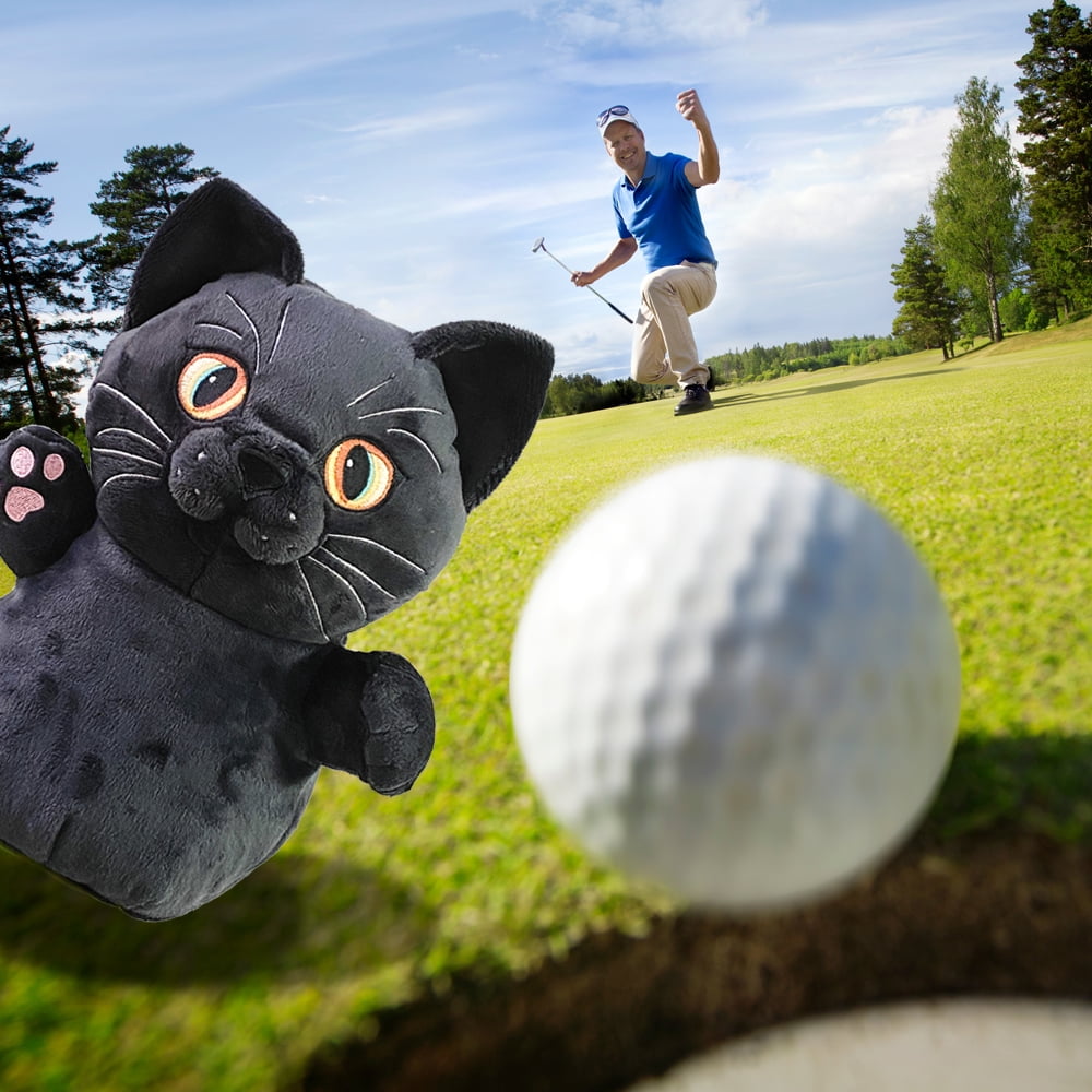 dinofactory Cat Golf Driver Headcover, Plush Kitten, Orange