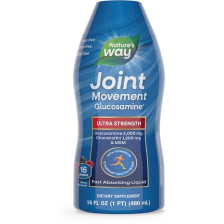 Nature's Way Joint Movement Glucosamine Liquid Supplement, Unisex, Berry Flavored, 16 fl oz