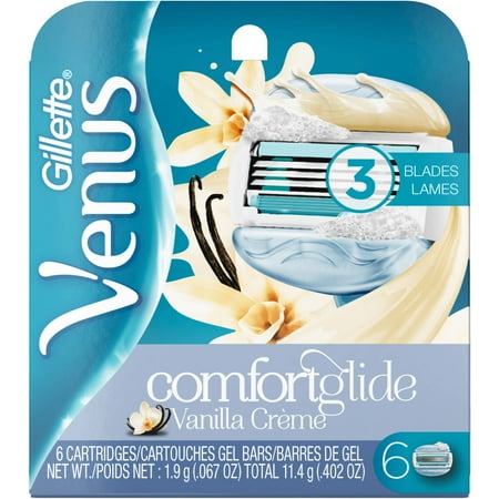 Gillette Venus ComfortGlide Vanilla Creme Razor Cartridges, 