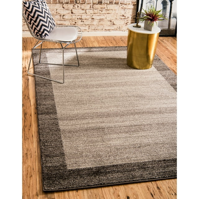 Unique Loom Del Mar Zone de Collection Tapis-Transitionnel Inspiré avec un Design Contemporain Moderne, 8' 0 x 11' 4 Rectangulaire, Brun Clair/beige