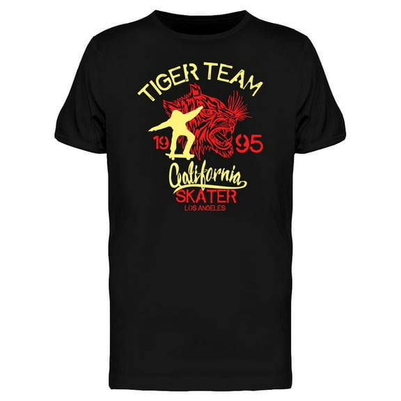 Tiger Skateboarding T-Shirt Men -Image by Shutterstock, Male 3X-Large