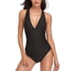 thumbnail image 3 of Advancent Traje de baño de una pieza de poliéster de alta elasticidad y artesanía exquisita para mujer, traje de baño Push Up para nadar Traje de baño Negro METRO, 3 of 6