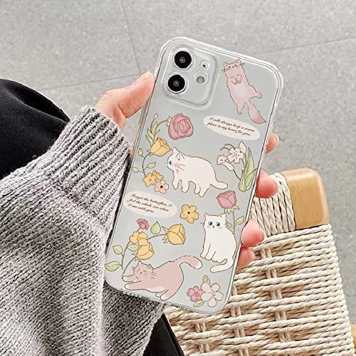 Pink Cat Collage Clear Phone Case for Apple iPhone 14 (& more