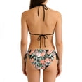 thumbnail image 6 of Women's Bikinis Tropical Print Two Piece Bikini Set Tie Side Halter Bathing Suits Summer Beach Vacation Swimsuit for Women Multicolor-2 S, 6 of 8