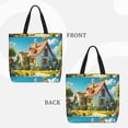 thumbnail image 2 of Picia Cozy Cartoon Backyard for Tote Bag for Women with Zipper, Gym Tote with Compartments, Laptop Work Tote Nurse Dance Yoga Bag for Sport, Travel, 2 of 7