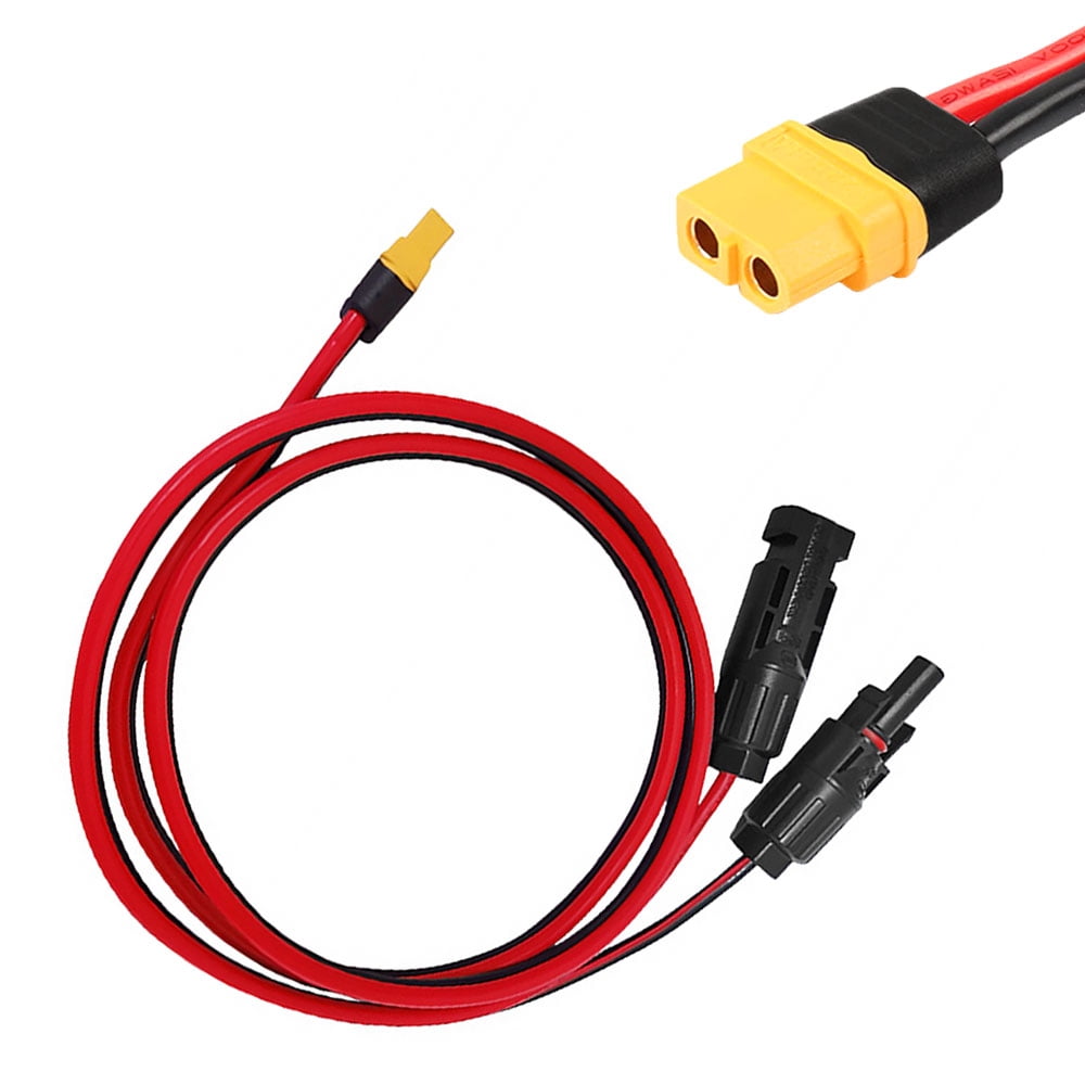 Hormy Solar to XT60 Charge Extension Cable 12AWG 10FT Solar Connector to XT60 Adapter Cable for Solar Panel RV Portable Power, IP67 Waterproof