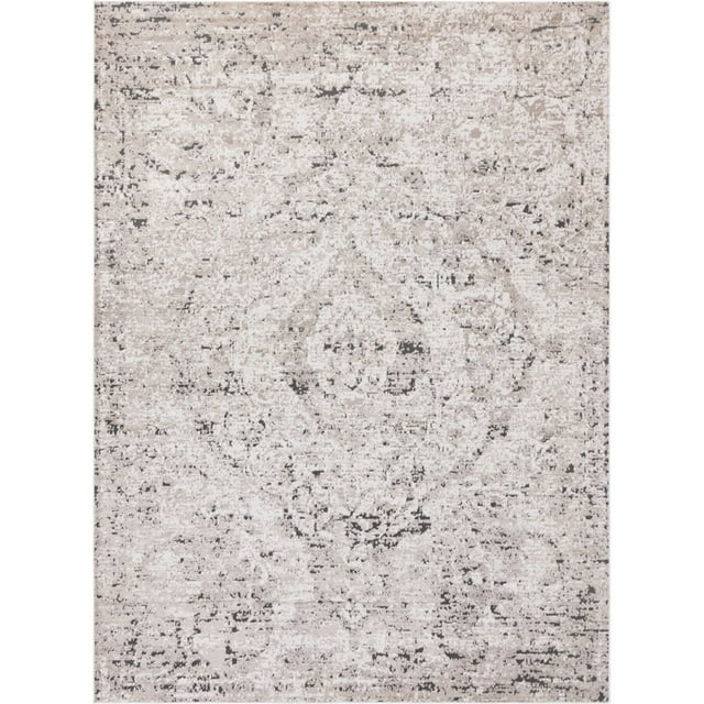 Unique Loom Portland Medallion Tone-on-Tone Rug 8' x 11' Rectangle Beige/Ivory