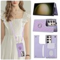 thumbnail image 4 of Rfid Leather Ring Holder Crossbody Wallet Case For Samsung Galaxy S24 Series, iPhone 13 Pro Max, 4 of 9