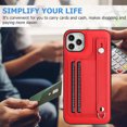 thumbnail image 2 of Nalacover Wallet Case for iPhone 11 Pro, Business PU Leather Unique Design Wristband Kickstand Credit Card Holder Slots Shockproof Scratch Resistant Phone Case for iPhone 11 Pro,Red, 2 of 6