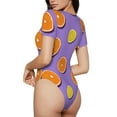 thumbnail image 3 of Naloa Yellow Lemon And Orange Women's Short-Sleeved Onesie, One-Piece Swimsuit for Parties, dates, clubs - Small, 3 of 9