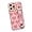 Pink, variant on Compatible with iPhone 14 Pro Case for Women/Girls, Cute Love-Heart Pearls Soft Faux Leather Shockproof Case with Wristband for iPhone 14 Pro, Pink