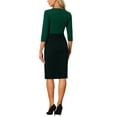 thumbnail image 3 of INSPIRE CHIC Women's Sheath Dress Contrast Color Bodycon Wear-to-Work Pencil Midi Dresses XL Dark Green, 3 of 6
