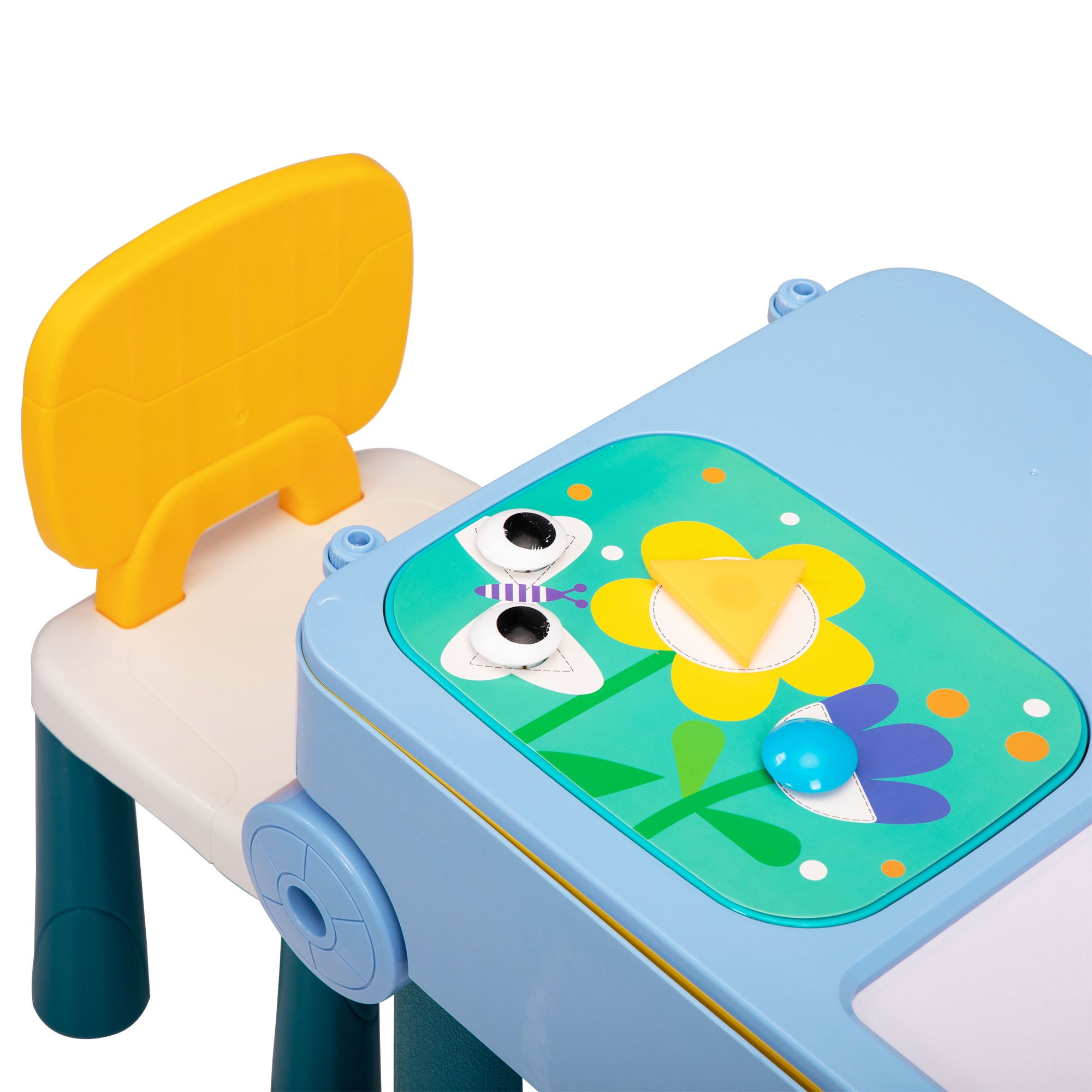 Lowestbest Kids Multi Activity Table Set, Toddler Building Blocks Table with Chair, Blue Lowestbest Kids Multi Activity Table Set, Toddler Building Blocks Table with Chair, Blue