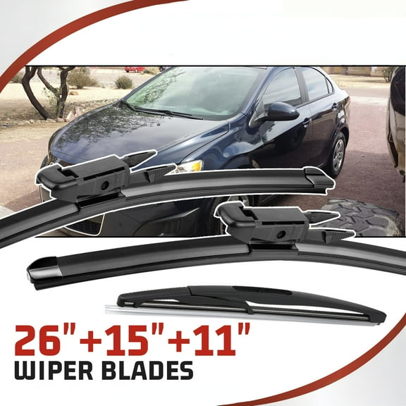 MODIGT Windshield Wiper Blades Pinch Tab 26" 15" 11" for 2011-2017 Holden Barina
