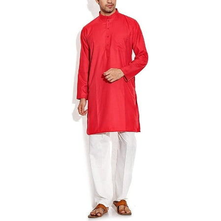 

Royal Men s Cotton Linen Red Kurta Churidar
