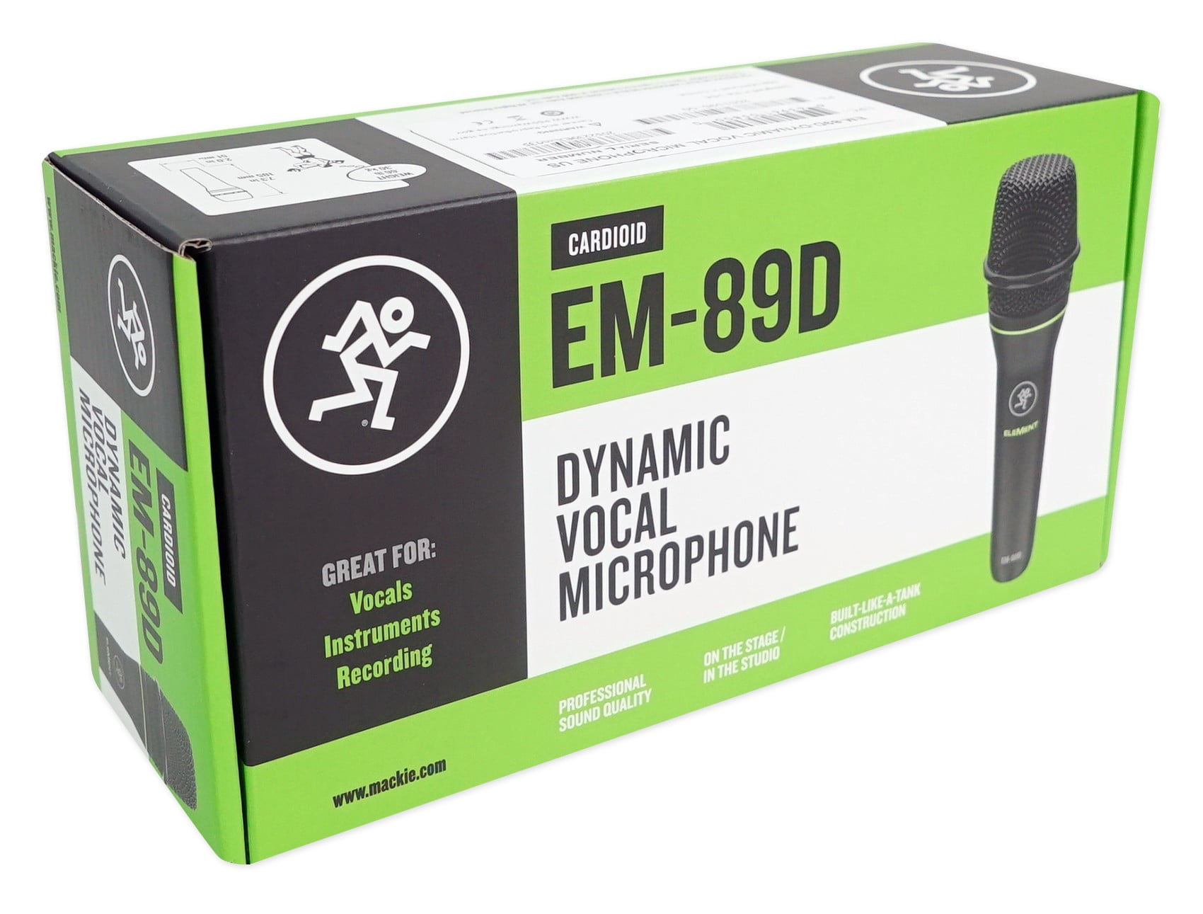 Mackie EM-89D Studio Recording Dynamic Mic+Cable+Desk Stand+Pop Filter