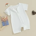 thumbnail image 2 of Bagilaanoe Newborn Baby Girls Boys One-pieces Short Sleeve Jumpsuit 3M 6M 12M 18M 24M Infant Romper Casual Clothing, 2 of 8