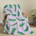 thumbnail image 6 of Yibo Leaves Tropical Plants Leaf Blanket Flannel Soft and Comfortable Anti-static Bed Sofa Blanket, 6 of 7