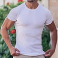 thumbnail image 1 of pstuiky camisetas para hombre, Camiseta informal de cuello redondo de color liso para hombre, camiseta de manga corta con cuello redondo camisetas de hombre xl, 1 of 3