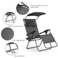 thumbnail image 3 of Canddidliike Folding Recliner Lounge Chair with Shade Canopy Cup Holder-Black, Folding Beach Chair, Portable Camping Chair for Outdoor/Lawn/Trip/Picnic, 3 of 9