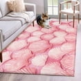 thumbnail image 3 of Ocean Pink Shell Area&nbsp;Rug 3x5ft Abstract Pink Theme Watercolor Modernism Non-Slip&nbsp;Washable Square&nbsp;Rugs Soft Felt Indoor Floor Mat for Bedroom Kitchen Living Room Bathroom, 3 of 9