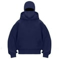 thumbnail image 6 of idosla Balaclava Ninja Hoodie with Built In Balaclava Unisex Women Long Sleeved Warm Pet Pocket and Winter Streetwear Sportswear Hoodies (Navy, XXL), 6 of 6