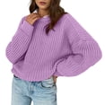 thumbnail image 2 of Womens Sweaters Fall Oversized Chunky Knitted Pullover Sweater Casual Long Sleeve Crewneck Cute Sweaters M, 2 of 8