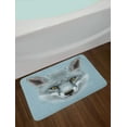 thumbnail image 2 of Animal Bath Mat, Artistic Grey Fox Portrait Fluffy Forest Creature Mammal Wildlife Style Illustration, Non-Slip Plush Mat Bathroom Kitchen Laundry Room Decor, 29.5 X 17.5 Inches, Pale Blue, Ambesonne, 2 of 2