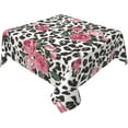 thumbnail image 5 of Square Tablecloth 54x54 Inch, Pink Rose Polyester Table Cloth for Parties Decorative Waterproof Farmhouse Oil-Proof Fabric Farmhouse Table Covers for Kitchen Dinning Indoor Room, 5 of 6