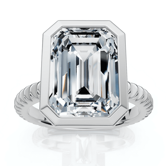 Pompeii Certified 4Ct Bezel Solitaire Diamond Engagement Ring 14k Gold Lab Grown