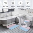 thumbnail image 5 of Pink Blue Ombre Bath Mat 3 Piece Bathroom Rug Set, Pink Gradient Color Modern Abstract Art Non Slip Bath Rug Contour Mat and Toilet Lid Cover, Absorbent Shower Mats Soft Bath Rugs and Mats Sets, 5 of 8