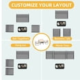 thumbnail image 5 of DWVO 4-Piece Outdoor Patio Bistro Furniture Set, Rocking Chair Set - 2 Rocking Chairs, Loveseat chair with Glass Coffee Table - Gray, 5 of 8