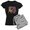 With Gray Camo Pant, variant on CafePress - Mad Chick 3L Breast Cancer Women's Dark Pajamas - Women's Short Sleeve Print T-Shirt and Pants Dark Cotton Pajama Set