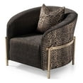 thumbnail image 5 of MICHAEL AMINI Lisbon Upholstered Chenille & Metal Accent Chair in Onyx and Gold, 5 of 15