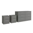 thumbnail image 3 of Kappesberg Foster Gray 3-Piece Bedroom Set – 6-Drawer Dresser and 2 Nightstands, 50.2"W - for Adults and Teens, 3 of 10