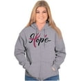 thumbnail image 4 of Hope Breast Cancer Awareness Ribbon Womens Plus Size Graphic Zipper Hoodie Brisco Brands 2X, 4 of 5