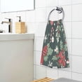 thumbnail image 3 of Yayeee 2 Pack Hand Towels for Bathroom 100% Cotton 16" x 28" Soft Absorbent Kitchen Towel, Green Christmas, 3 of 7